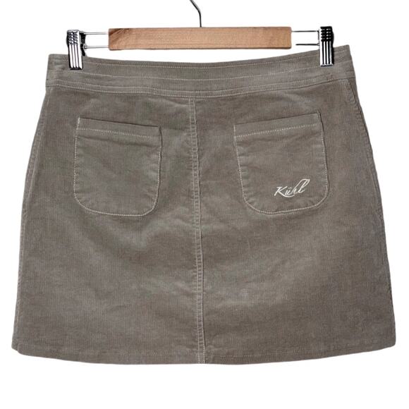 Kuhl Streamline Stretch Corduroy Mini Skirt Snap Front Women's Size 4 Tan - Picture 3 of 16